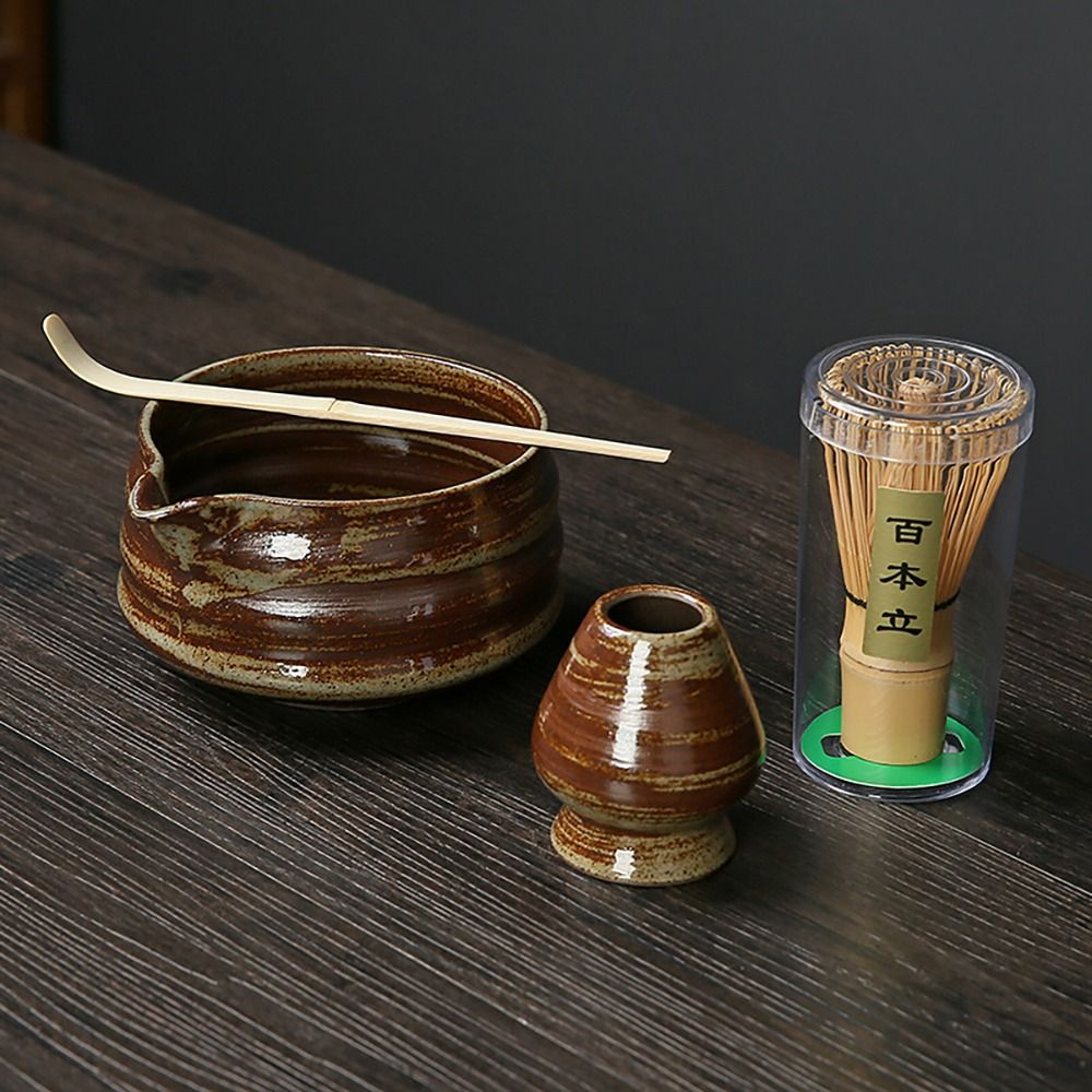 Bamboo Whisk Chasen - 4PCS New Bamboo Ceramic Japanese Matcha