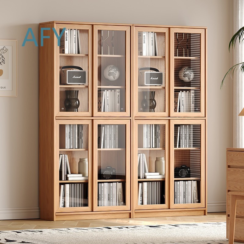 Solid Oak Bookcase with Slidin - огляд і ціна Muji Home Storage